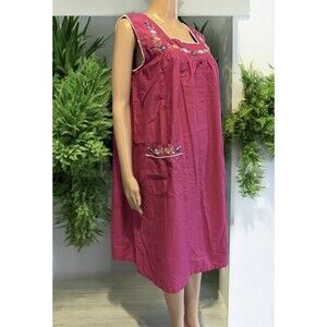 VTG Anthony Richards Mumu House Dress Size Large Sleeveless Floral Lounge Granny